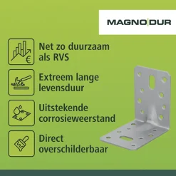 Suki metalen hoekplaat Magnodur 70x50mm