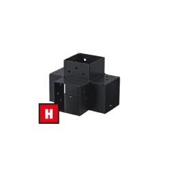 Suki T-verbinder - Hoek 90 Graden - 4 aansluitingen - Verzinkt Staal - Antraciet - 91x91mm - Type H