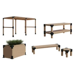 Suki T-Verbinder Hout - 90 Graden - 3 Aansluitingen - Verzinkt Staal - Antraciet - 91x91mm - Type G