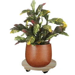 Sunnydays Plantenpot Trolley - Hout - Naturel - 30 X 30 Cm