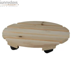 Sunnydays Plantenpot Trolley - Hout - Naturel - 30 X 30 Cm