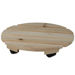 Sunnydays Plantenpot Trolley - Hout - Naturel - 30 X 30 Cm
