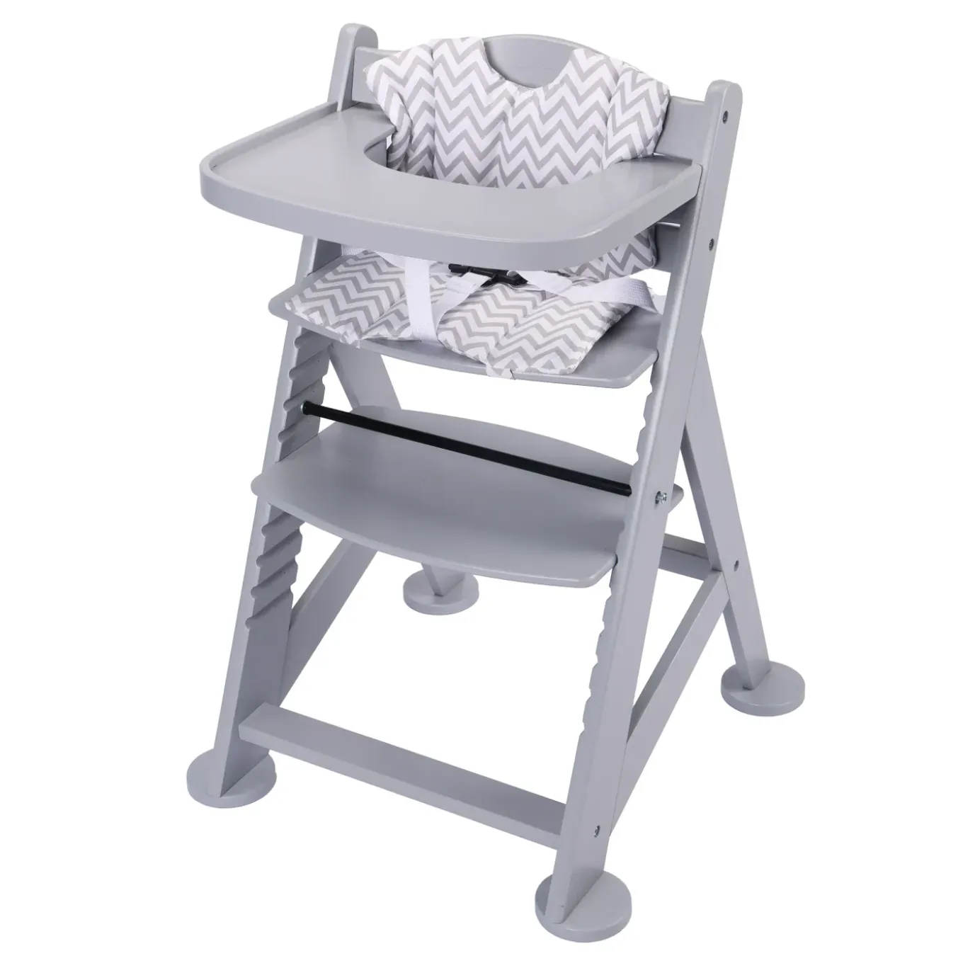Sunny Fynn Kinderstoel Van Hout - Vanaf Ca. 9 Maanden - Grijs - 55,5 X 55 X 80 Cm
