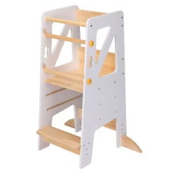 Sunny Liv Leertoren - Platform Met 3 Treden - Beige/wit - 44 X 40 X 90 Cm