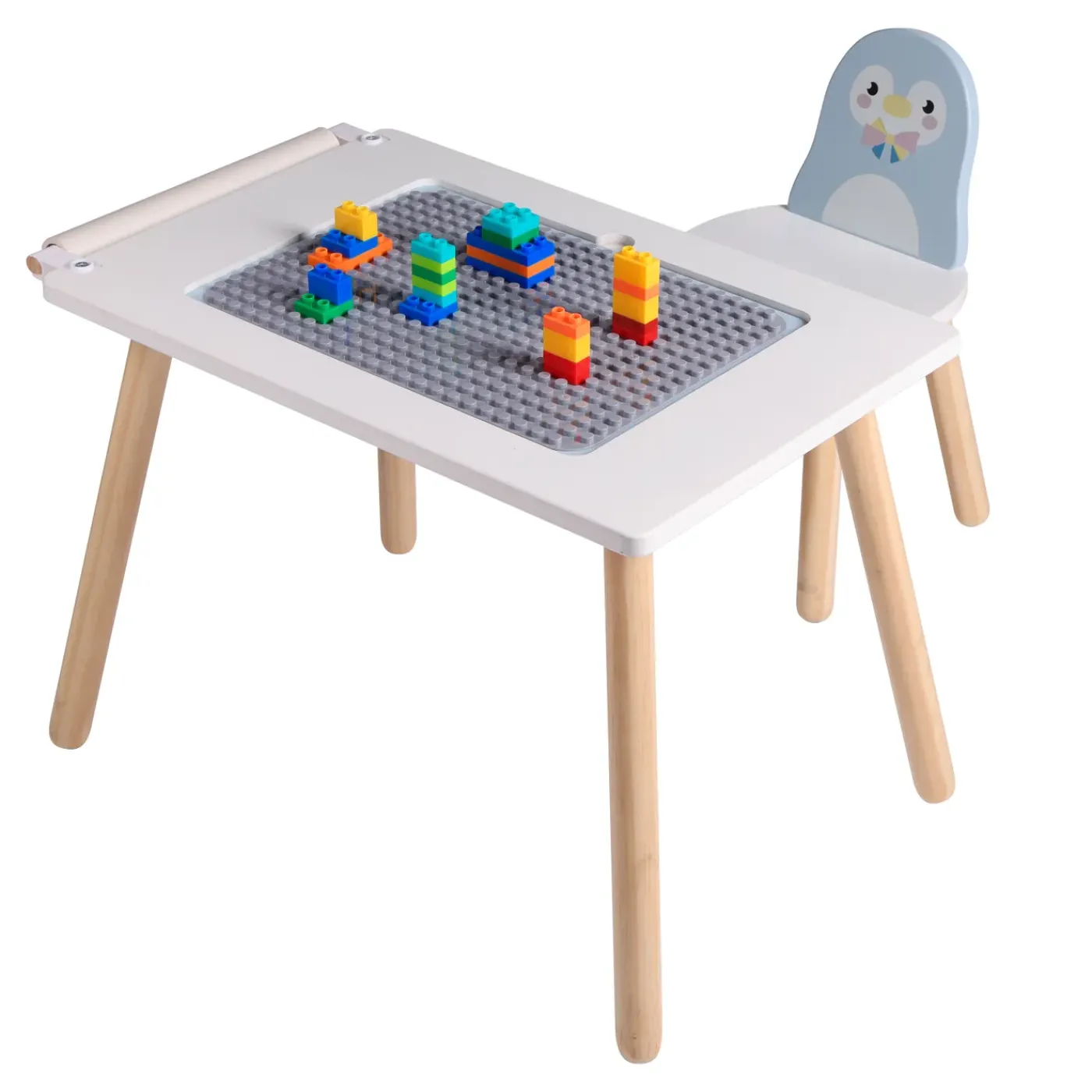 Sunny Pip Speeltafel Met Stoel Van Hout - Lichtblauw/wit
