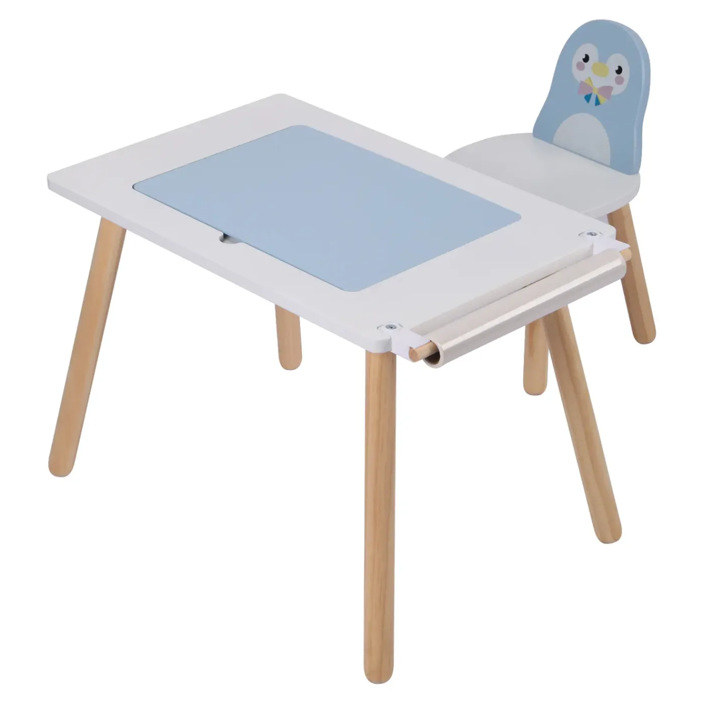 Sunny Pip Speeltafel Met Stoel Van Hout - Lichtblauw/wit
