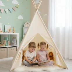 Sunny Vera Tipi Tent Voor Kinderen - Speeltent Met Ramen - Crème