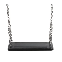 SwingKing schommelzitje rubber zwart en ijzeren ketting