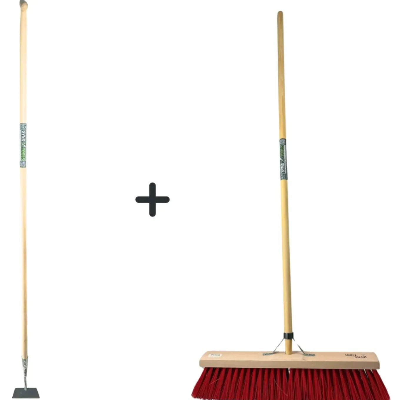 Synx Tools Rechte schoffel 16cm & Straatbezem Nylon 60CM - 170cm Staal Met Hilt- Nylon