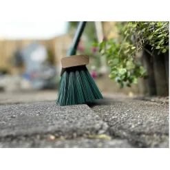 Synx Tools rechte schoffel 16cm + Buiten Bezem Groen-Schoffel-170cm staal met Hilt- Met Steel 117 cm