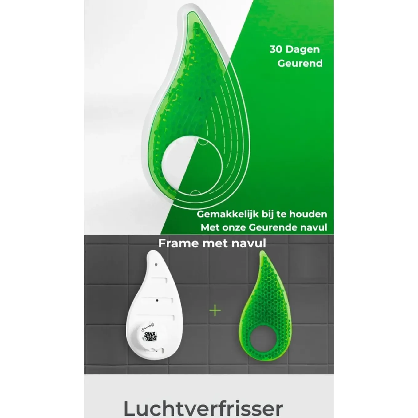 Synx Tools - Toilet Luchtverfrissers - Frame Met Tape - Appel Geur - Met schroefgaten