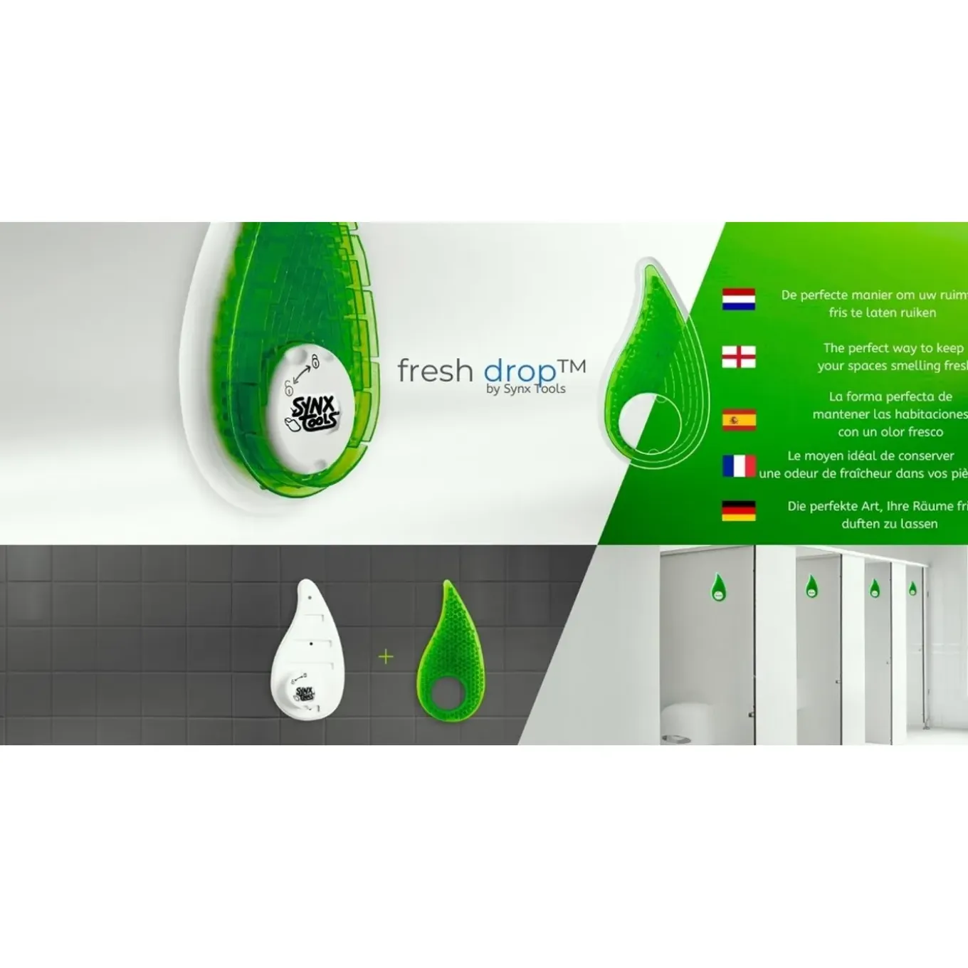 Synx Tools - Toilet Luchtverfrissers - Frame Met Tape - Appel Geur - Met schroefgaten