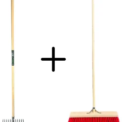 Synx Tools Tuinhark 12 Tanden verzinkt + Nylon Straatbezem 50 cm