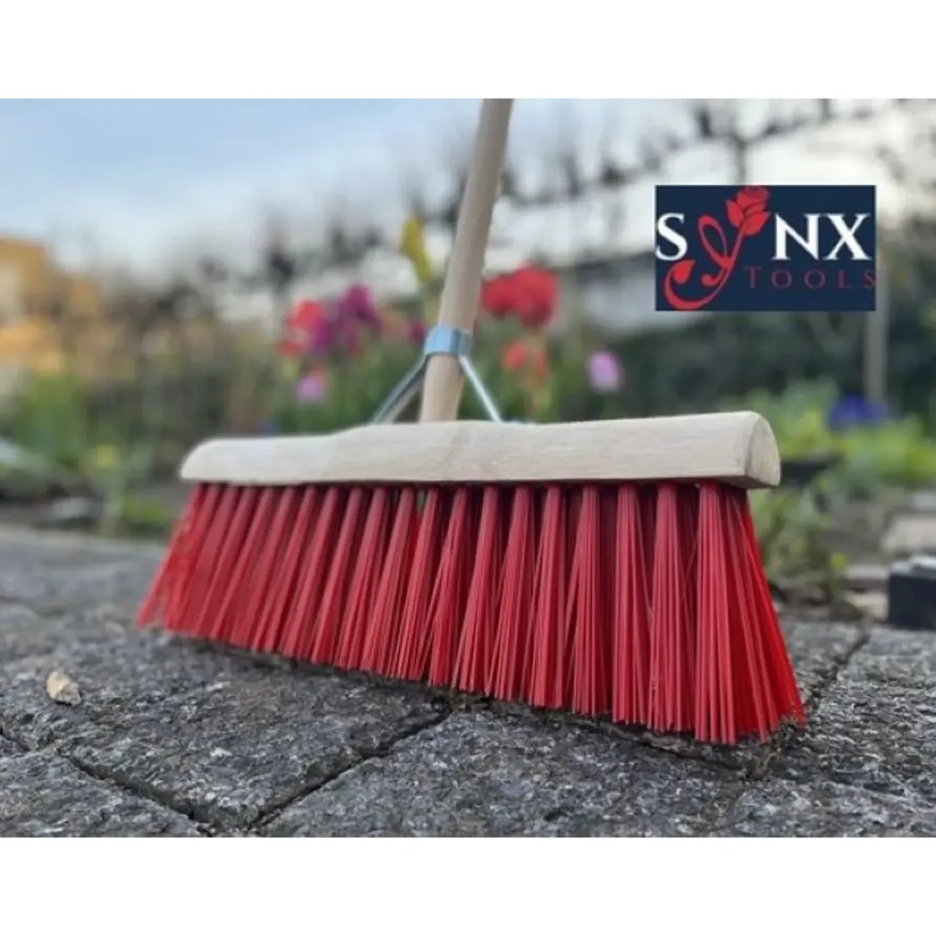 Synx Tools Tuinhark 12 Tanden verzinkt + Nylon Prof Gemeente bezem 45 cm