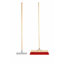 Synx Tools Tuinhark 8 Tanden Verzinkt + Nylon Straatbezem 50 Cm – – Hark Met Steel 150 Cm