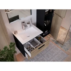 Tadel badmeubelset Anna met wastafelonderkast + kolom 60cm + spiegel