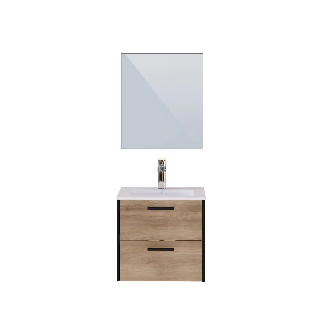 Tadel badmeubelset Anna met wastafelonderkast + kolom 60cm + spiegel