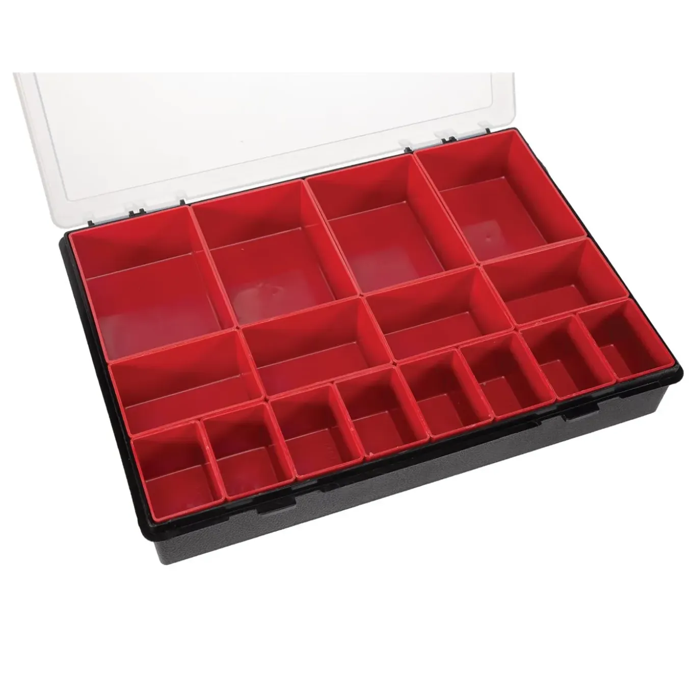 Tayg Assortimentsdoos, 16 Uitneembare Bakjes, Transparant Deksel, 330 Mm X 247 Mm X 54 Mm