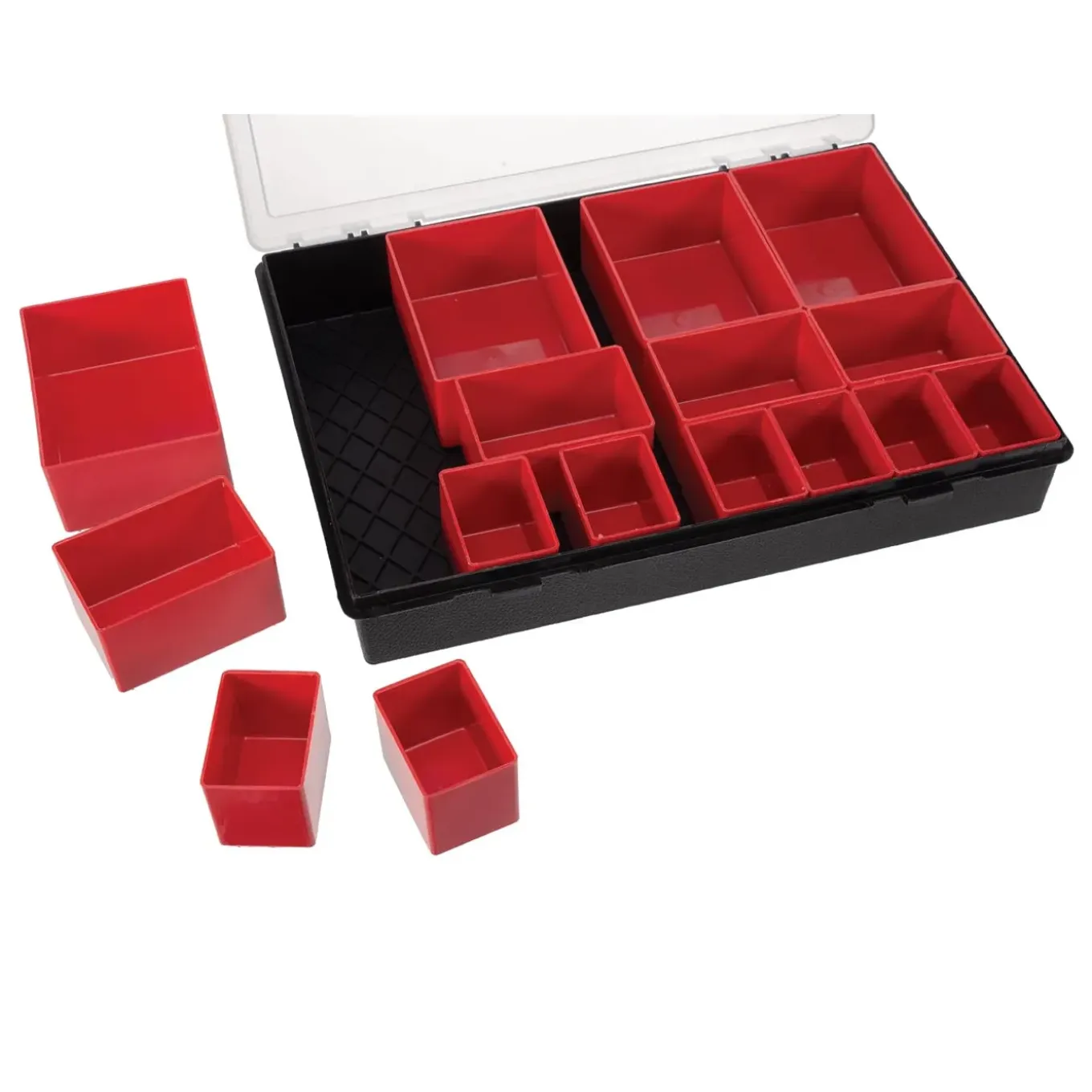 Tayg Assortimentsdoos, 16 Uitneembare Bakjes, Transparant Deksel, 330 Mm X 247 Mm X 54 Mm