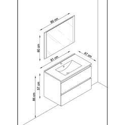T-Bath badmeubelset Milenio Indus zwart eik