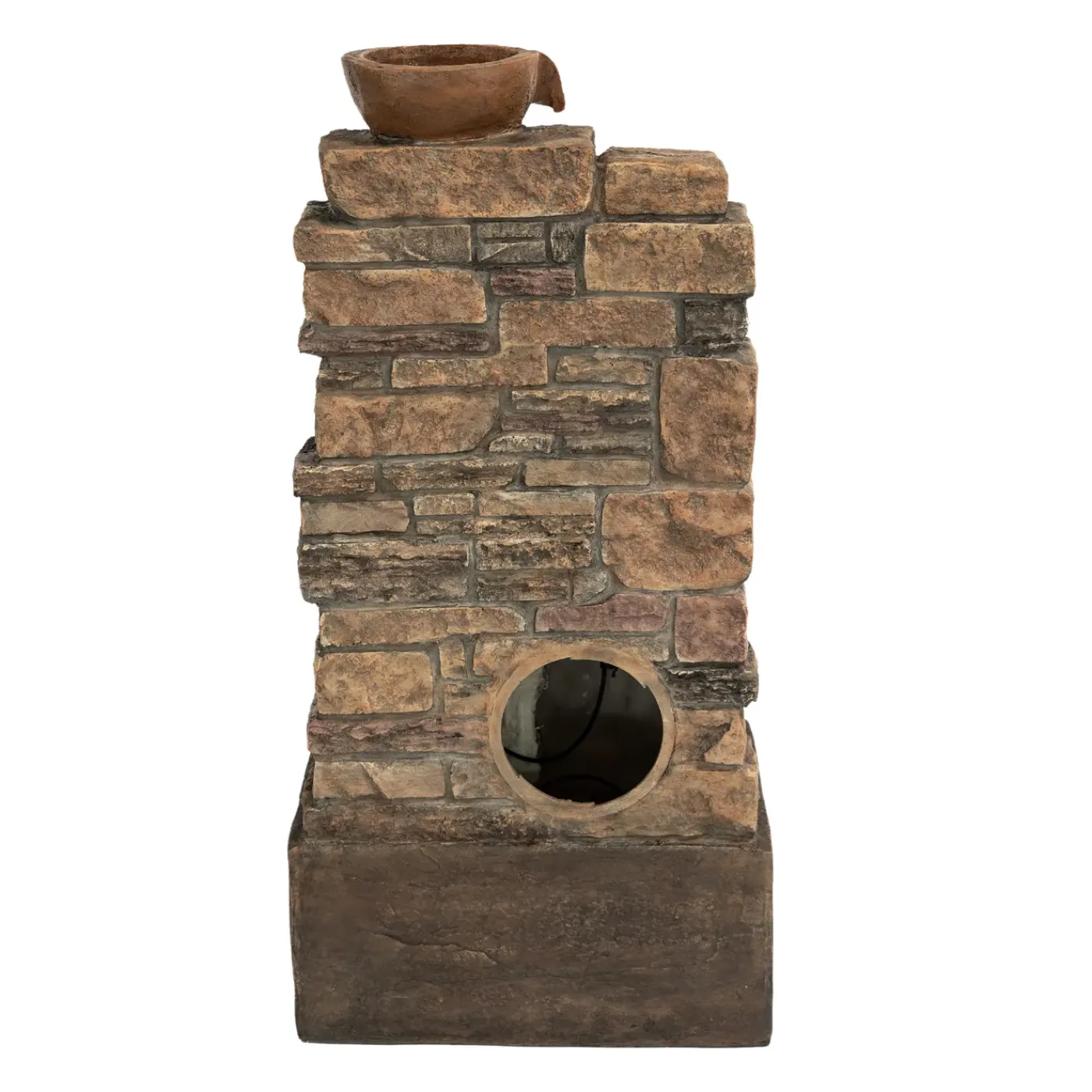 Teamson Home - Cascadefontein - 4 Niveaus - Bruin - Led - Tuin Buiten