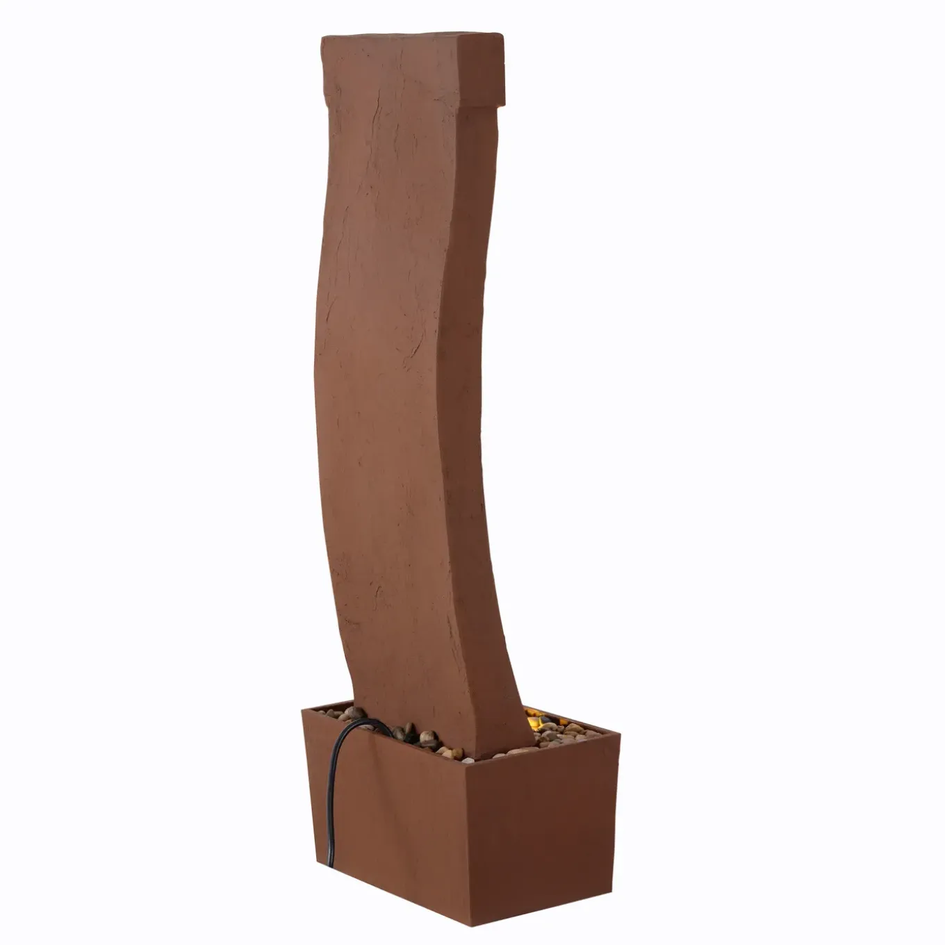 Teamson Home - Moderne Gebogen Fontein - Leisteen - Led - Rode Rots