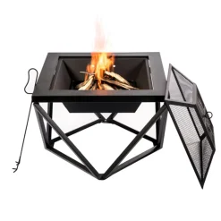 Teamson Home Vuurschaal Pt-fw0002 Metalen Ontwerp Met Geometrische Basis