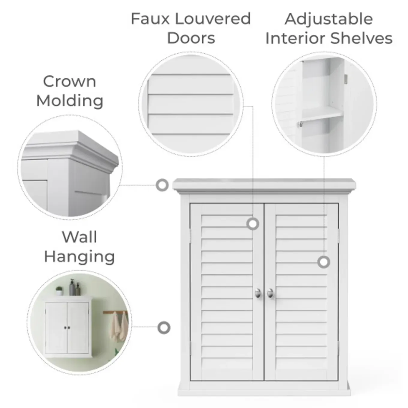 Teamson Home - Wandkast - 2 Deuren - Wit