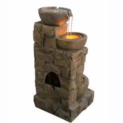 Teamson Home Waterornament 201601ptb-eu Cascadekom Met 4 Niveaus Bruin