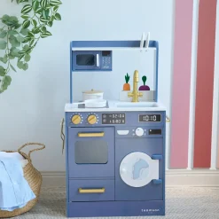 Teamson Kids - Blauwe Houten Speelkeuken Little Chef - Gootsteen, Tuin, Accessoires