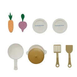 Teamson Kids - Blauwe Houten Speelkeuken Little Chef - Gootsteen, Tuin, Accessoires