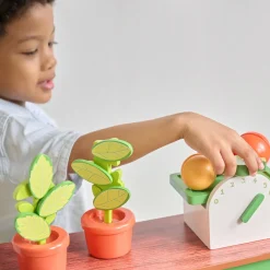 Teamson Kids - Houten Marktkraam Vermont - Met Krijtbord, Groenten En Accessoires