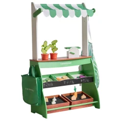 Teamson Kids - Houten Marktkraam Vermont - Met Krijtbord, Groenten En Accessoires