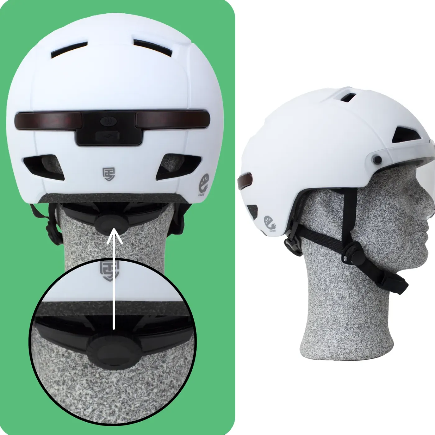 Technosafety Speed Pedelec Helm Wit Met Vizier En Verlichting - Nta 8776 - Maat L 58-61 Cm
