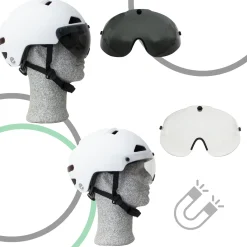 Technosafety Speed Pedelec Helm Wit Met Vizier En Verlichting - Nta 8776 - Maat L 58-61 Cm