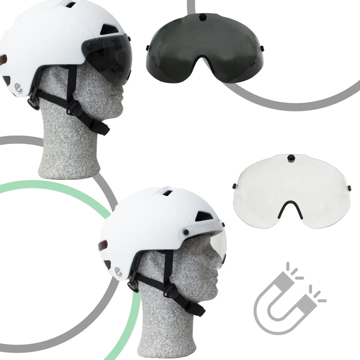 Technosafety Speed Pedelec Helm Wit Met Vizier En Verlichting - Nta 8776 - Maat L 58-61 Cm