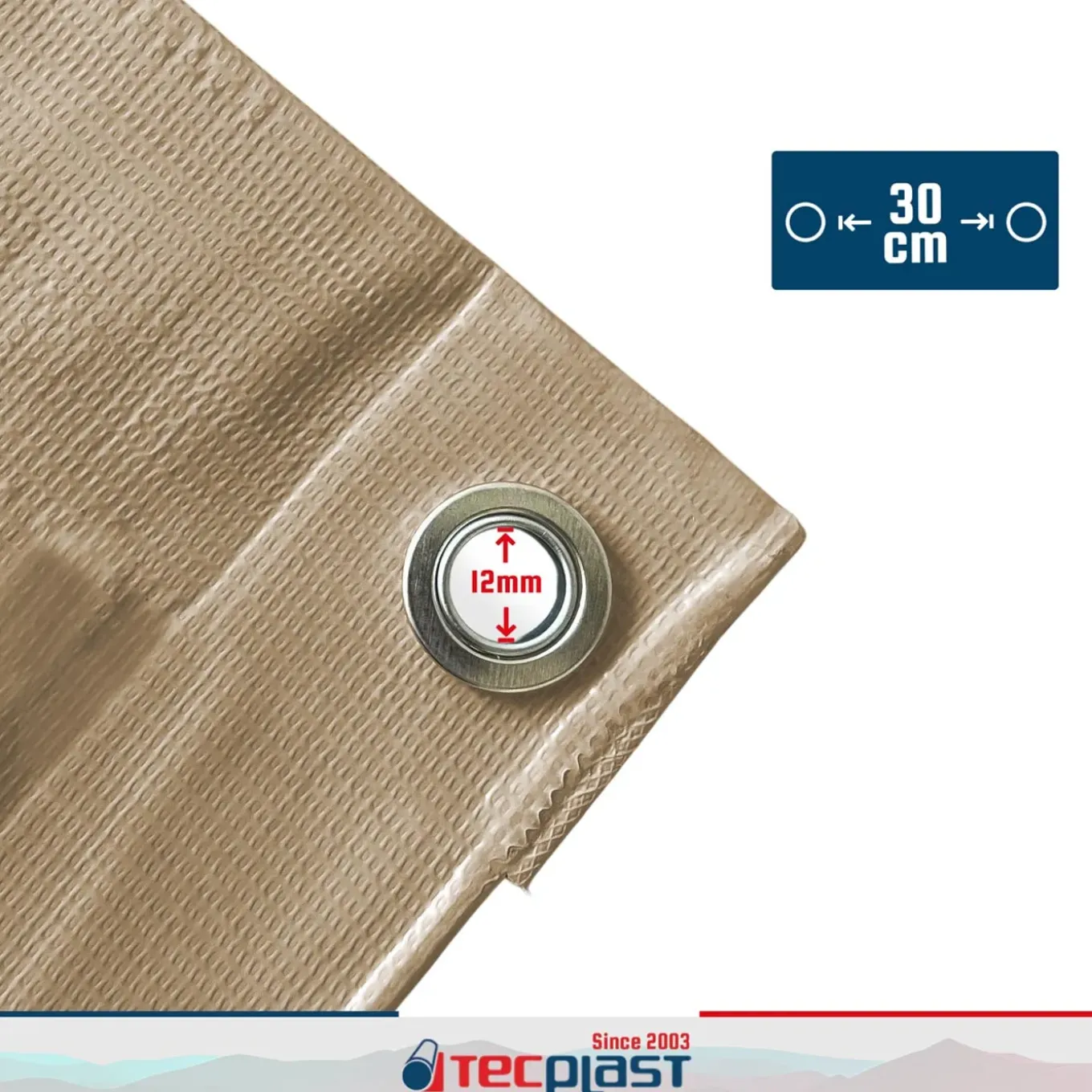 Tecplast Pvc Afdekzeil 3x4 M Donker Beige Lp506mu - Waterdicht