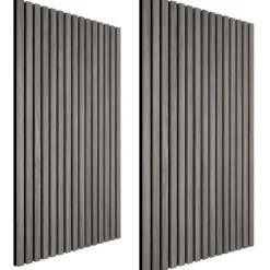 Tectake 2 Akoestische Panelen - Wandpaneel - 120 X 60 Cm - Lattenwand - Lichtgrijze Eik