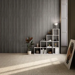 Tectake 2 Akoestische Panelen - Wandpaneel - 120 X 60 Cm - Lattenwand - Lichtgrijze Eik