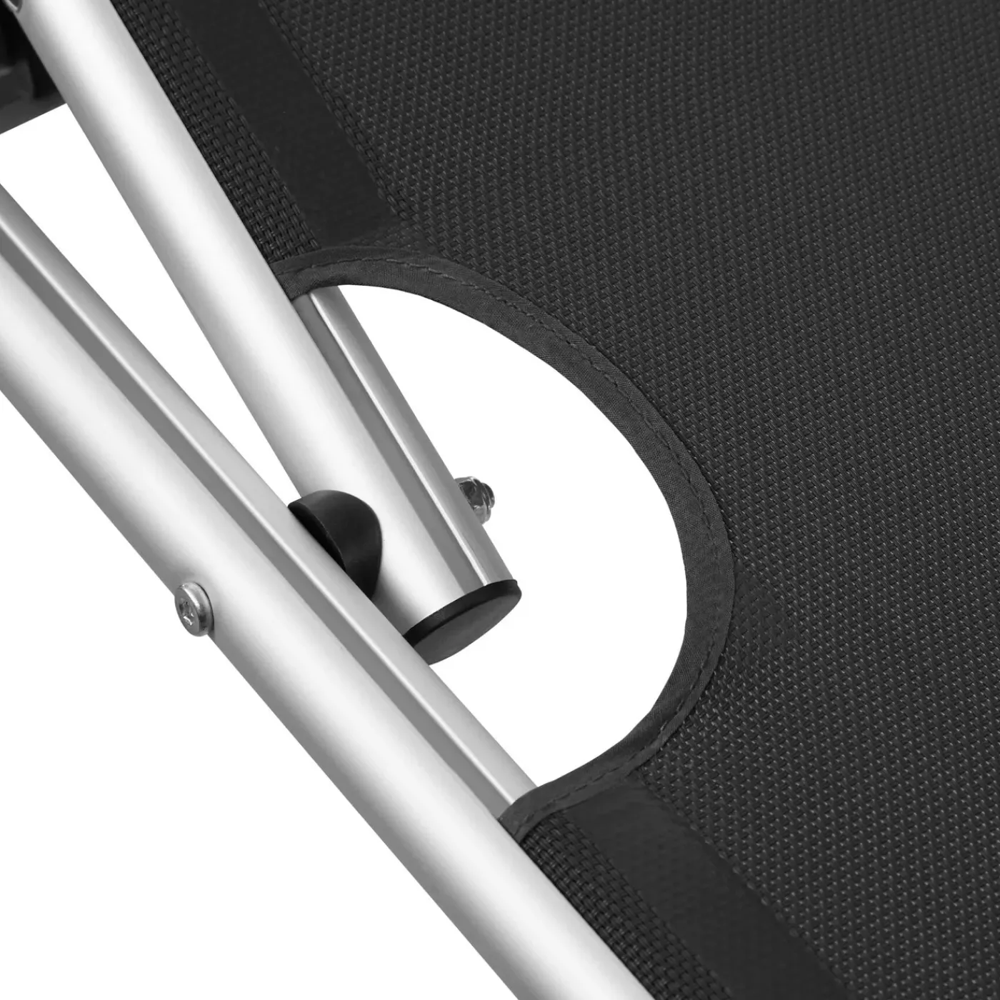 Tectake Aluminium Ligstoel Aurelie - Gestoffeerd - Opvouwbaar - Zwart