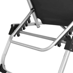 Tectake Aluminium Ligstoel Aurelie - Gestoffeerd - Opvouwbaar - Zwart