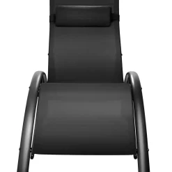 Tectake 2 Aluminium Ligstoelen - 5-traps - Set Van 2 - Zwart