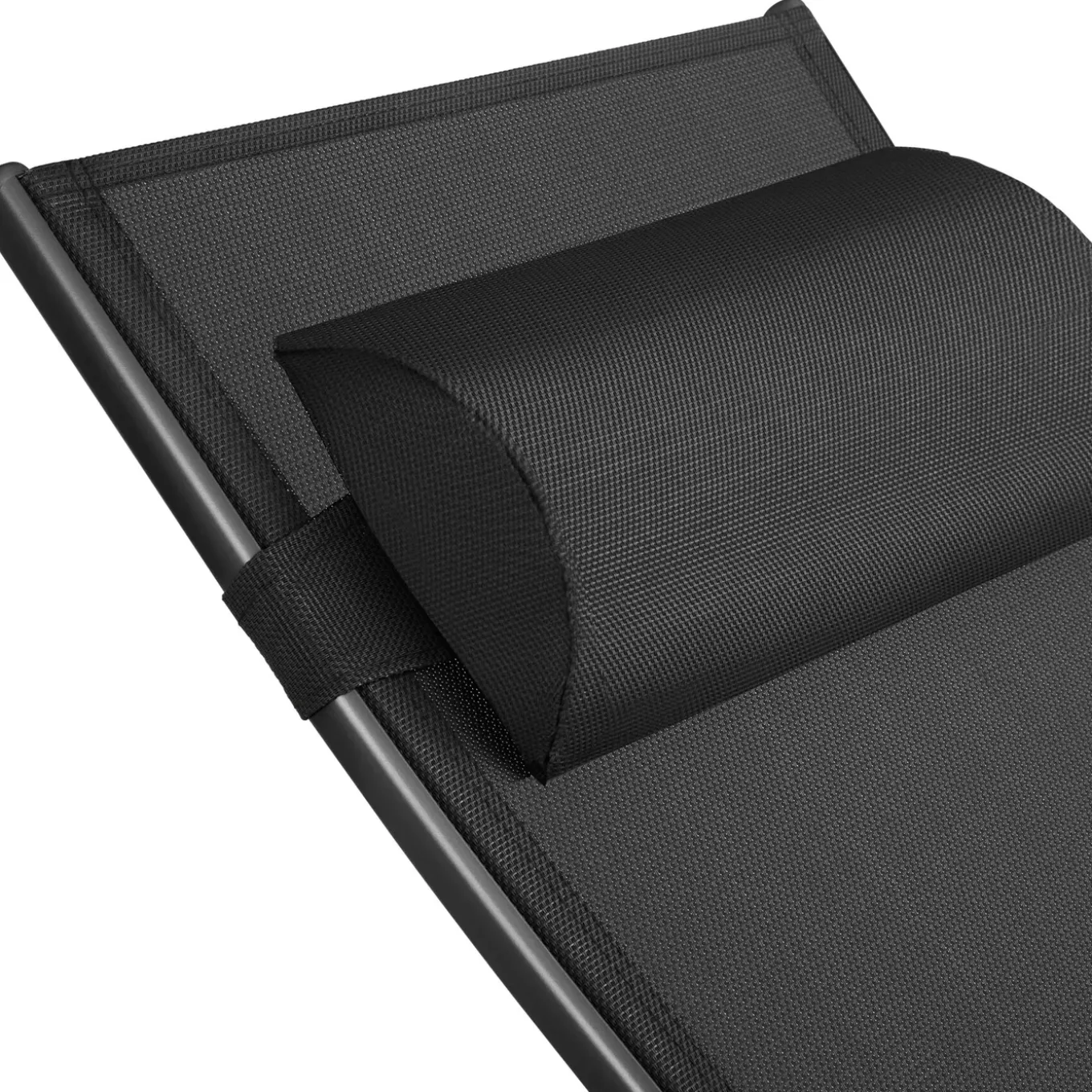 Tectake 2 Aluminium Ligstoelen - 5-traps - Set Van 2 - Zwart