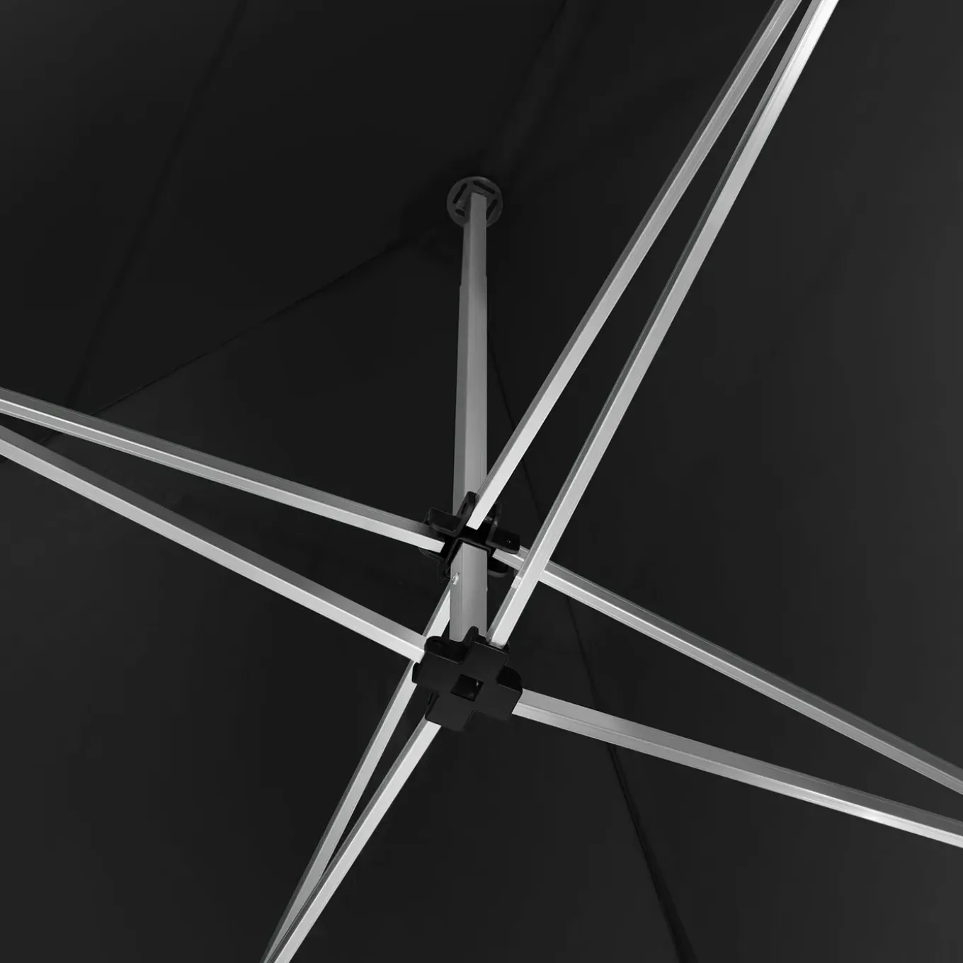 Tectake Aluminium Opvouwbaar Tuinhuisje 3x3 M Met 2 Zijpanelen - In Hoogte Verstelbaar - Zwart