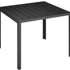 Tectake Aluminium Tuintafel Maren Met In Hoogte Verstelbare Poten 90x90x74,5cm - Zwart