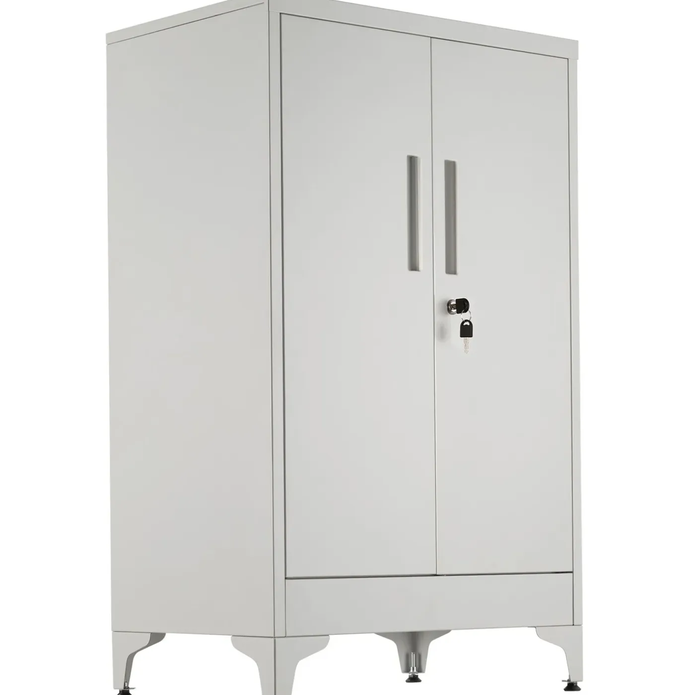 Tectake Archiefkast Grijs - 3 Verstelbare Vakken - 2 Deuren Met Slot - 60x40x100cm