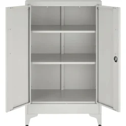 Tectake Archiefkast Grijs - 3 Verstelbare Vakken - 2 Deuren Met Slot - 60x40x100cm