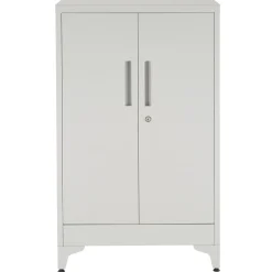Tectake Archiefkast Grijs - 3 Verstelbare Vakken - 2 Deuren Met Slot - 60x40x100cm