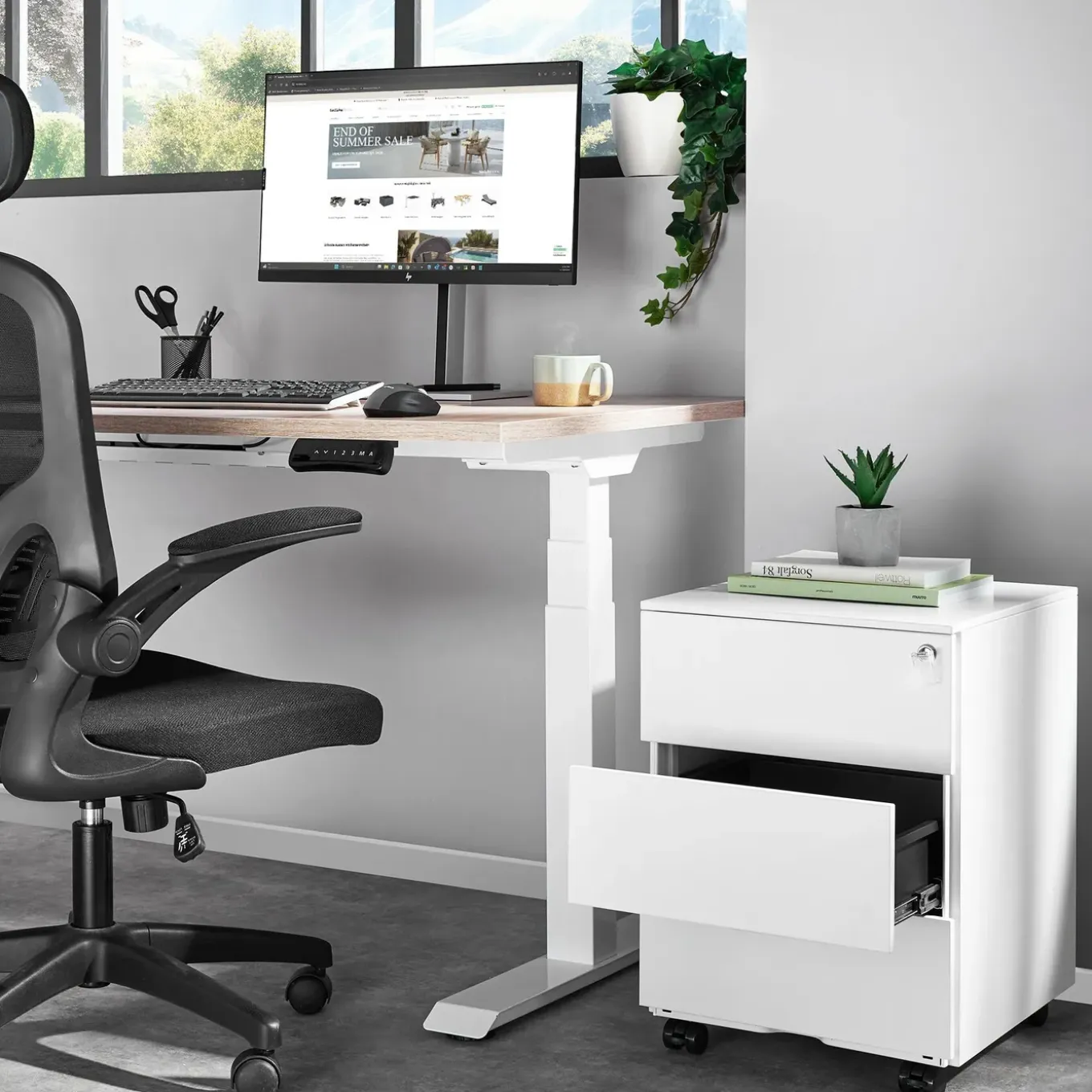 Tectake Archiefkast Magna Met 3 Afsluitbare Lades - Wit