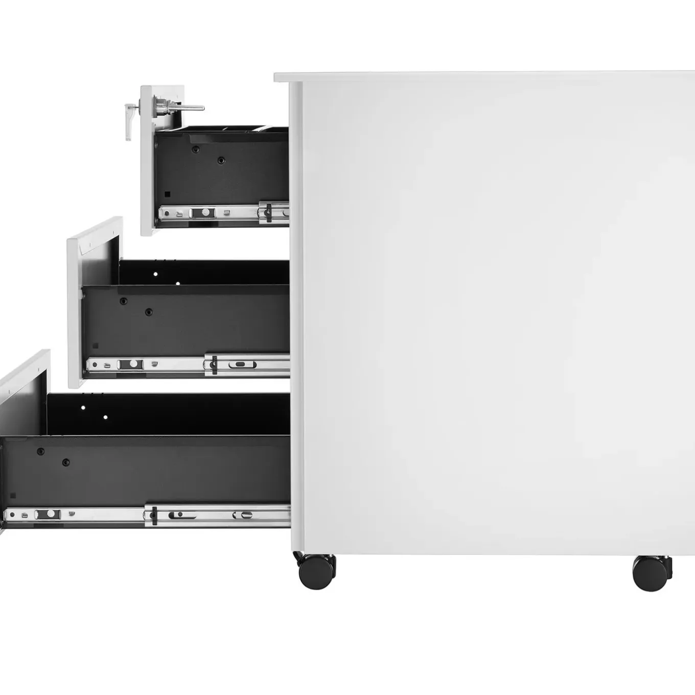 Tectake Archiefkast Magna Met 3 Afsluitbare Lades - Wit